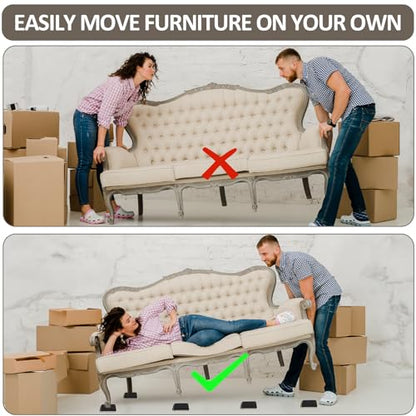 3.5 Inch Furniture Sliders, 20pcs Sliders for Moving Furniture, Heavy-Duty Furniture Movers Sliders for Carpet, Couch Sliders Protect Carpet Surface and Easily Move Furniture.