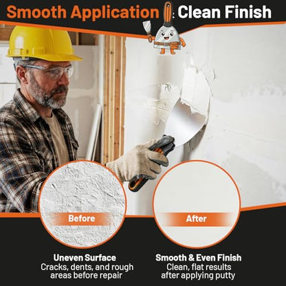 Fishark Putty Knife Set, 4 Pcs Stainless Steel Spackle Knives in 2”, 3”, 4”, 6”, Multi-Purpose Tools for Drywall Repair, Paint Scraping, Taping, Wallpaper Removal, Putty, Plaster & Adhesive - color: 2" 3" 4" 6"