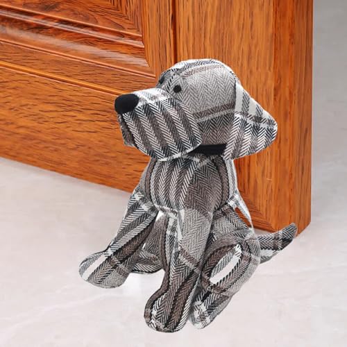 Cute Decorative Door Stopper for Bottom of Door and Inside Door Decorative.Soft and Weighted Door Stop to Keep Door Open for Home,Dorm Rooms and Office(Plaid Dog) - color: Plaid Dog