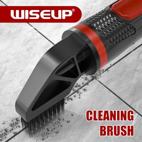 WISEUP Caulking Tool，6 in 1 Caulk Remover Tool with Grout Scraper，Brush，Caulking Tool Kit for Kitchen,Bathroom,Window,Door