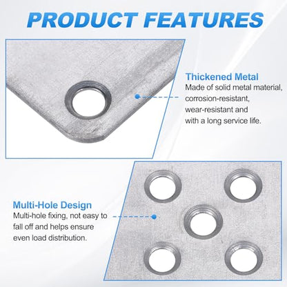 uxcell 5Pcs Furniture Leg Flat Mounting Plates, 70mm/2.8inch Flat T-Plate Connector Attachment Bracket Base with Screws for Chair Sofa Cabinet Repair - size: 70mm