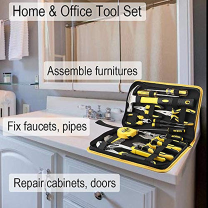 DOWELL 24 Pieces Homeowner Tool Set, Home Repair Hand Tool Kit with Portable Tool Bag - size: 24PCS