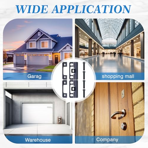 MorningRo 2 Sets Hardware Adjustable Strike Plate, Easy to Install, Extended Lip Strike Plate, Wide Lip Door Latch Striker for Secure Extend Doors, Black