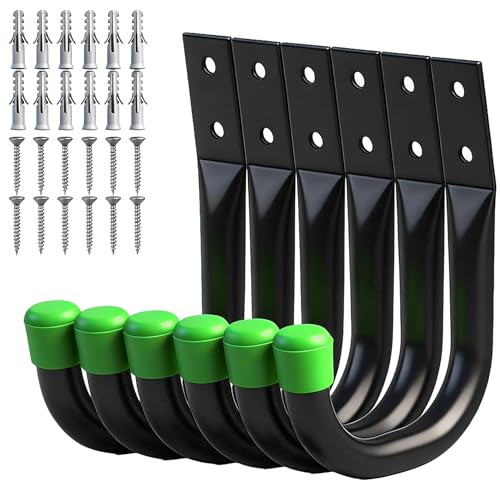 SWANLAKE Heavy Duty Garage Storage Utility Hooks, Utility Hooks for Garage Wall,Color Black (6PCS) - style: Traditional