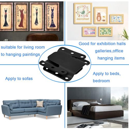 Sectional Couch Metal Connectors,4 Pcs Universal Sofa Interlocking Furniture Connector,Sectional Sofa Fastener Software Bracket with Screws for Loveseat, Recliner, Chair or Chaise Lounge (Black)