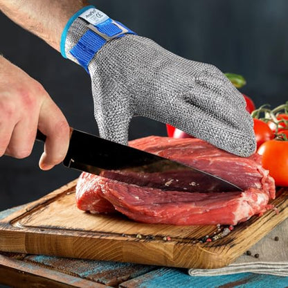 Cut Resistant Gloves Food Grade & Stainless Steel Mesh for Oyster Shucking Butcher Work Kitchen Meat and Fish Slicing Lightweight Breathable Anti-Cut Gloves(Size: 10/X-Large) - size: X-Large, style: Level 9 Cut Resistant (Pack of 1)