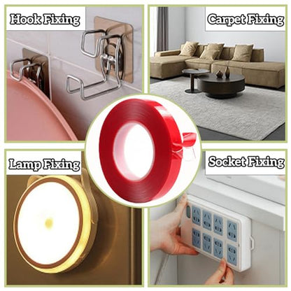 Qoqooice Acrylic Double Sided Tape Heavy Duty Mounting Tape 0.4"/1“ x 33 FT Resistente Clear Super Stick Tape with Acrylic High Tack Strong Adhesive for Outdoor Indoor - size: 0.4 Inch and 1 Inch x 33FT