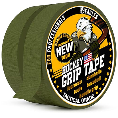 Tactical Grip Camo Tape 1" Gun Grip Tape for Rifle, Firearm, Knife Handle, Magazine, Tool, Bow, Camping Gear, Hockey, Lacrosse Baseball & Softball Bats, Pullup Bars Non-Reflective Weather-Resistant - color: Dark Green