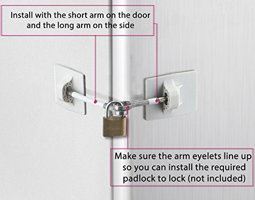 Refrigerator Lock (White Without Padlock) - color: 1-Pack, White Without Padlock
