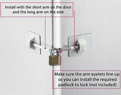 Refrigerator Lock (White Without Padlock) - color: 1-Pack, White Without Padlock