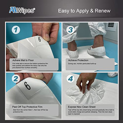 AAwipes Sticky Mats for Dogs or Cats 18" x 24" 300 Sheets (White, Case of 10, 30 Sheets/Mat) Cleanroom Floor Mats/Tacky/Adhesive for Pet, Lab, Hospital, Gym (IPSM-1824-300-W) - size: White 18" x 24"