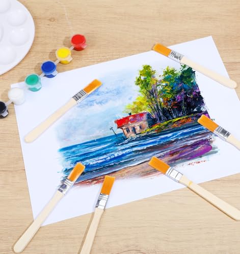 18 Pcs Small Wall Paint Brush, Small Paint Brushes for Touch Up with Wooden Handle & Soft Bristle for Painting Walls, Touch Up, Cabinets, Fences, Edge Painting