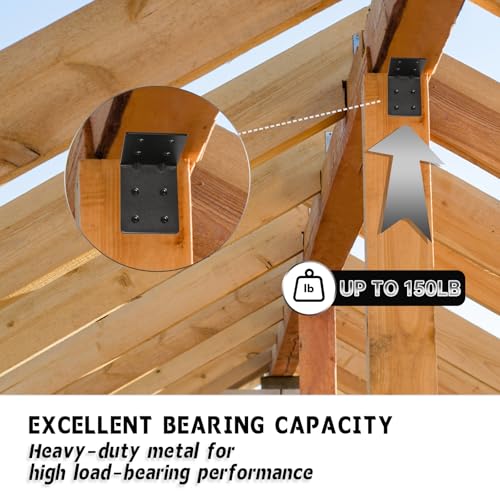4 PCS Heavy Duty Steel Corner Brackets, 4"x4"x3" 90 Degree L Right Angle Bracket, DIY L Shelf Brackets, Metal Joint Timber Connector Support for Wood Shelves, Furniture - size: 4x4x3- 4pcs