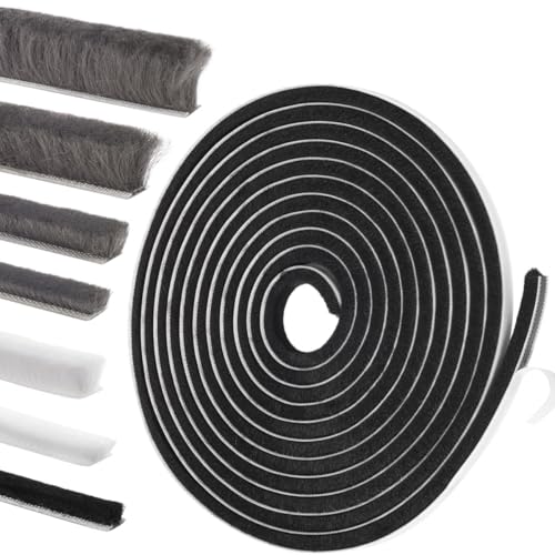 Self-Adhesive Weather Stripping Seal for Doors & Windows – Soundproof Insulation Gap Filler for Sliding, Exterior, Front, and Jamb Frames – 0.35" x 0.35" x 33 ft, Black - color: Black, size: 0.35" x 0.35" x 33 ft
