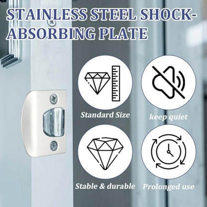 12Pcs Deadbolt Strike Plate Stainless Steel Deadbolt Covers Standard Door Lock Latch Restorer Spacer Door Reinforcement Kit for Home Office Doors Frame Repair