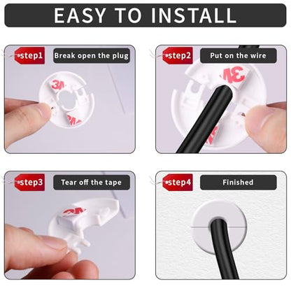 2Pcs Wall Grommets for Cables,Wall Cable Pass Through, Cable Routing kit Accessories for ethernet Cable Wall Bushing Feed Through