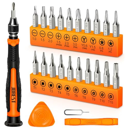 JOREST 24Pcs Small Precision Screwdriver Set with Torx T5 T6 T8 T9, Y00, Star P5, Mini Repair Tool Kit for Macbook, Computer, Laptop, iPhone, PS4 PS5, Xbox, Switch, Eyeglasses, Watch, Ring Doorbell - style: 24 in 1