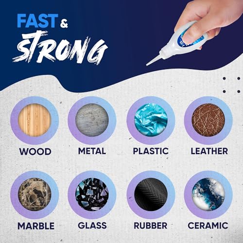CA Glue Thick Viscosity Kit,1.75 oz. Cyanoacrylate Glue, Heavy-Duty Super Glue for Gap-Filling, Wood, Metal, Plastic, Furniture Repair, High-Strength Adhesive for Vertical and Overhead Surfaces - size: 1 Pack, style: Thick CA Glue