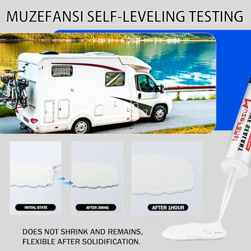 RV Roof Sealant 12Pack, Self-Leveling Lap Sealant for RV Roofs,White RV Caulking Sealant Lap Sealant for Camper Trailer Roof Window, Waterproof RV Silicone Sealant Roofing Repair Kit - style: Self Leveling 12 Packs