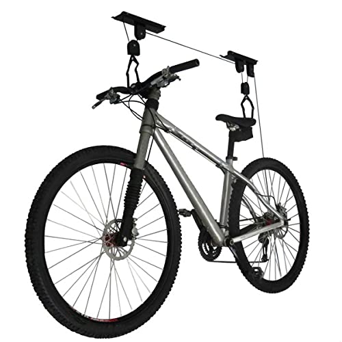 Bike Hanger - Overhead Hoist Pulley System with 100lb Capacity for Bicycles or Ladders - Secure Garage Ceiling Storage by Rad Sportz - size: 2-Pack
