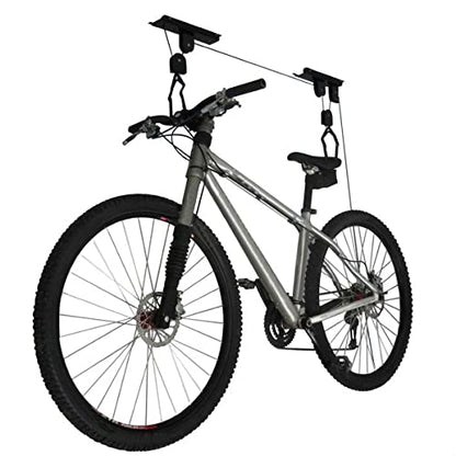 Bike Hanger - Overhead Hoist Pulley System with 100lb Capacity for Bicycles or Ladders - Secure Garage Ceiling Storage by Rad Sportz - size: 2-Pack