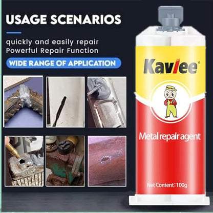Metal Glue, Metal Repair Agent, Strong Foundry Glue, AB Waterproof Sealant, All-Purpose Repair, Suitable for Repairing All Surfaces 3.5oz