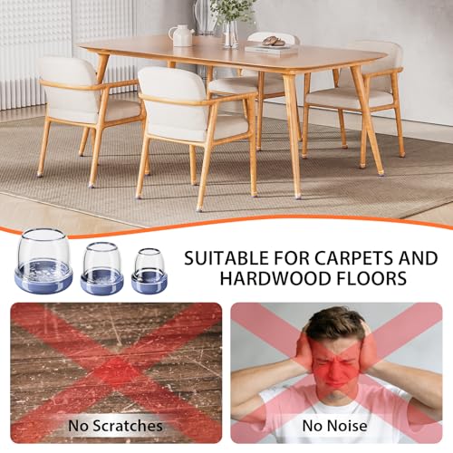 Chair Sliders for Carpeted Floors,16 Pcs Chair Glides Round Furniture Sliders Carpet,Chair Leg Floor Protectorst,Make Furniture Glides Move Easy(Fit 0.55-0.75", Clear) - size: Small(fit:0.55"-0.75")