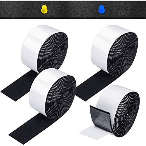 Zonon 4 Rolls 120 Inch Felt Strip with Adhesive Backing Felt Tapes Furniture Strip Rolls Self Stick Heavy Duty Polyester for Protecting Furniture and DIY Adhesive(Black,2 Inch) - color: Black, size: 2 Inch