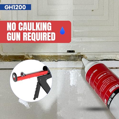 GH1200 150 ML/5 FL Oz Silicone Caulk Clear Silicone Sealant Waterproof, Kitchen & Bathroom Caulk - Shrink & Crack Proof - Indoor & Outdoor Use Silicone Glue - Strong Caulking Formula Tube - style: 150 ML Clear Sealant