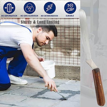 A2Z Scilab Brand Engineering Classic Offset Caulk Tooling Spatula, Stainless Steel (7 Inch Long Offset Blade) - style: 7 Inch Long Offset Blade