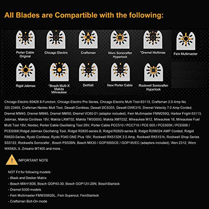 Oscillating Scraper Blades for Caulk Adhesive Sealant Removal for Dewalt Milwaukee Ryobi Bosch Craftsman Dremel Mulimaster Rockwell Multitool Scraper Blades