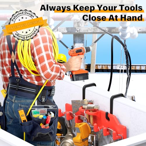 Lineman Tool Board, Bucket Truck Hook Organizer, Line Work Buckets Accessories,Tool Organizer for Bucket Trucks and Lineman, Including Two 3” Aerial Bucket Hooks and Two 2” Aerial Bucket Hooks.
