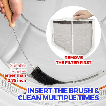 Holikme Dryer Vent Cleaner Kit, 3 Pieces Dryer Lint Brush- Household Supplies 304 Stainless Steel Cleaning Brush Home Essentials Crevice Brush for Lint Trap - size: 2pack