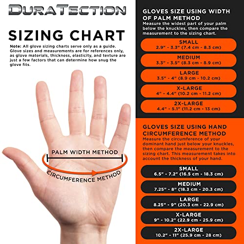 Dura-Gold Duratection 8 Mil Orange Super Duty Diamond Textured Nitrile Disposable Gloves - size: Medium