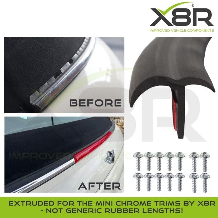 X8R Roof Weather Seal Seals Trim Repair Kit Compatible with Mini Soft Top Convertible Cooper R52 R57, Part # X8R0297