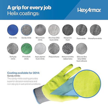 HexArmor Safety Gloves | Breathable, Flexible, and Sustainable | Hi-Vis Palm | A6-level Cut Resistance | Helix 3014 - size: X-Large (Pack Of 1 Pair)