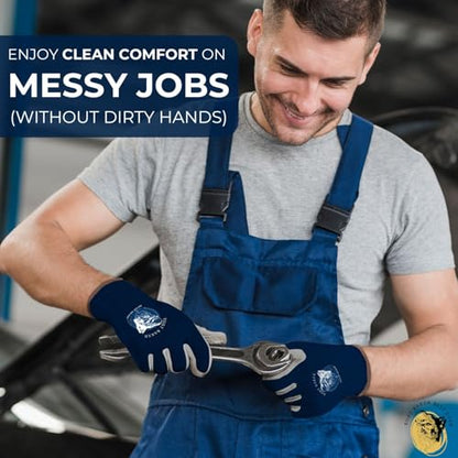 No-Slip Grip Boost Lightweight Work Gloves (PRECISION FIT) Heavy Duty Dipped Slip Resistant Men & Womens - size: Medium
