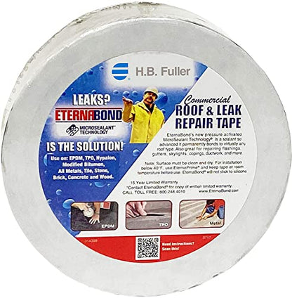 EternaBond RoofSeal Black 2" x50' MicroSealant UV Stable RV Roof Seal Repair Tape | 35 mil Total Thickness - EB-RB020-50R - One-Step Durable, Waterproof and Airtight Sealant - color: Black, size: 2" x 50'