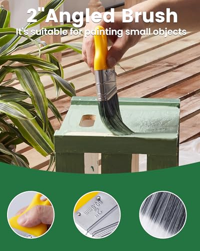 VOOMEY Paint Roller Kit with Extension Pole - 9 Inch Paint Roller with Tray, Mini Paint Roller 4 inch, Small Paint Brush, 16 Piece Complete Painting Tool Set Suitable for House & Wall Painting - style: 16 pcs paint roller kit