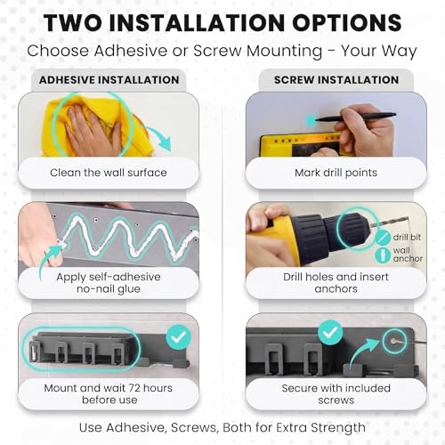 Hair Dryer Holder Wall Mounted - Hair Dryer Organizer - Bathroom Wall Storage - Blow Dryer Holder Wall Mounted - Hair Tool Organizer