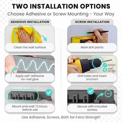 Hair Dryer Holder Wall Mounted - Hair Dryer Organizer - Bathroom Wall Storage - Blow Dryer Holder Wall Mounted - Hair Tool Organizer