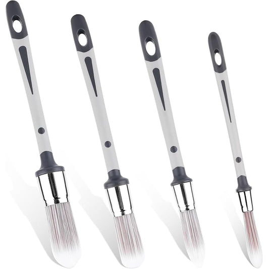 4-Pack Paint Brushes for Walls Painting - 0.4", 0.5", 0.6", 0.9", Trim Paint Brushes& Paint Edger Tool for Walls - Ideal for Baseboards, Furniture, Corners & Touch-Ups