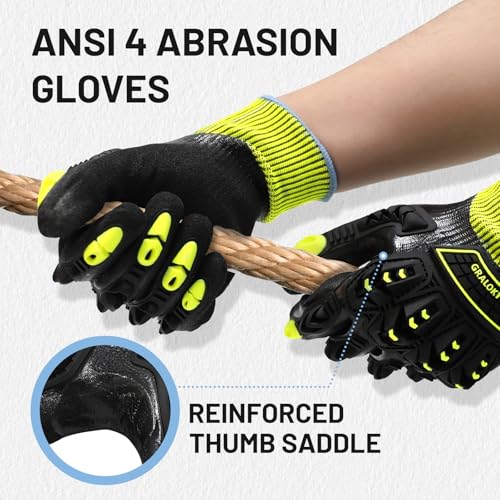 Safety Work Gloves, A5 Cut Resistant Gloves For Men Women, Level 3 Impact Gloves with TPR, Abrasion Level 4 - size: X-Large