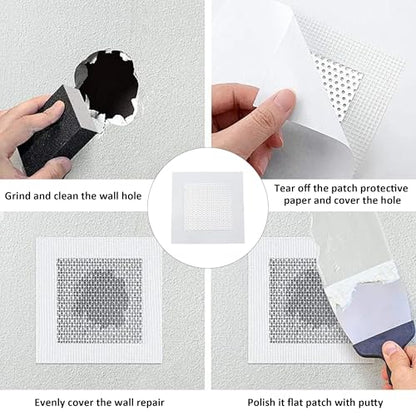 6PCS 6” Drywall Repair Kit, Aluminum Wall Patch with Galvanized Plate, Self Adhesive Fiberglass Dry Wall Hole Patches for Drywall Ceiling Sheetrock - size: 6”