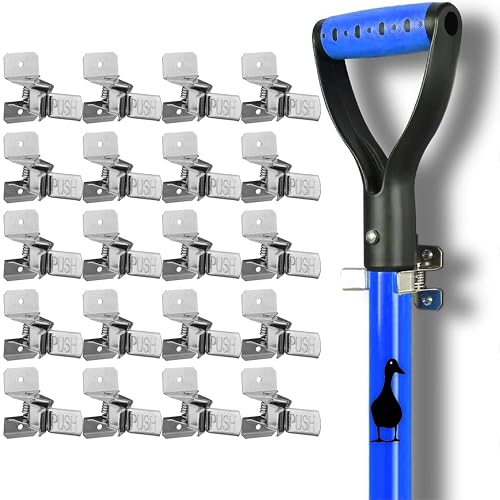 Black Duck Brand 20 Pack Spring Grip Mop and Broom Holder for Shovel, Rake, Broom, Mop Holder, Etc. (20 Pack) - color: 20 Pack