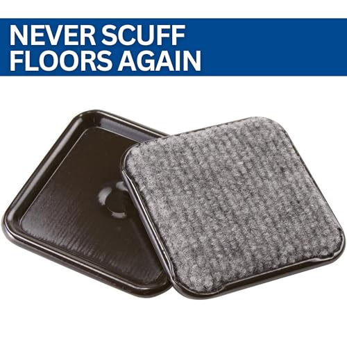 SoftTouch 2-1/2" Square Reusable Carpet Bottom Furniture Caster Cups for Office Chairs, Desks, and Carts, Furniture Wheel Caster Cups for Carpet and Hardwood Surfaces, 12-Pack, Brown/Gray - size: 2-1/2 Inch, 12 Pack, style: Square