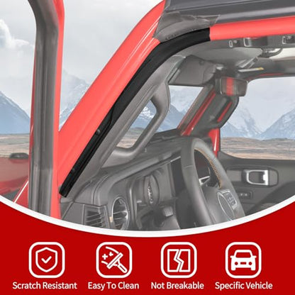 JeCar Front Door Seal Weatherstrip Compatible with Jeep Wrangler JL & Gladiator JT Accessories 2024 2025 2026, Waterproof Rubber Door Seal Strip Kit