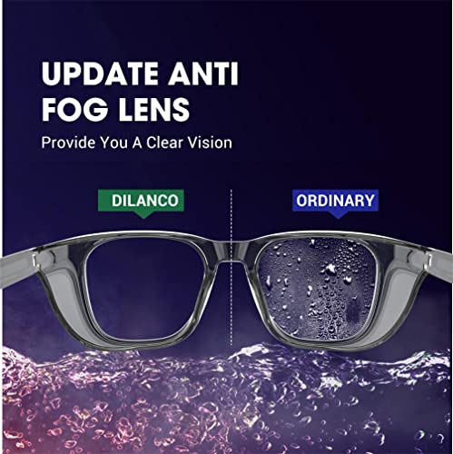 DILANCO Clear Safety Glasses Goggles With Side Shields for Women Men,Fog & Scratch-Resistant Complete UV Protection Eyewear - color: Grey