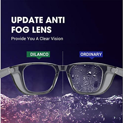 DILANCO Clear Safety Glasses Goggles With Side Shields for Women Men,Fog & Scratch-Resistant Complete UV Protection Eyewear - color: Grey