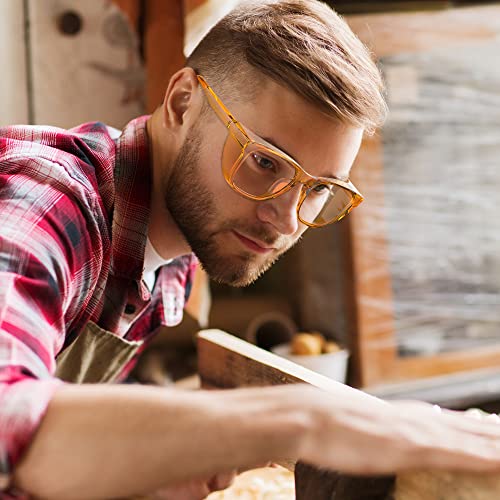 DILANCO Clear Safety Glasses Goggles With Side Shields for Women Men,Fog & Scratch-Resistant Complete UV Protection Eyewear - color: Orange